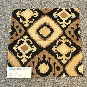 Duralee Fabric Sample Remnant 15176 Chicadee Neutral Cotton Black Brown Crafts
